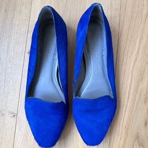 Vibrant Blue Elizabeth & James Calf Hair Flats Size 6
